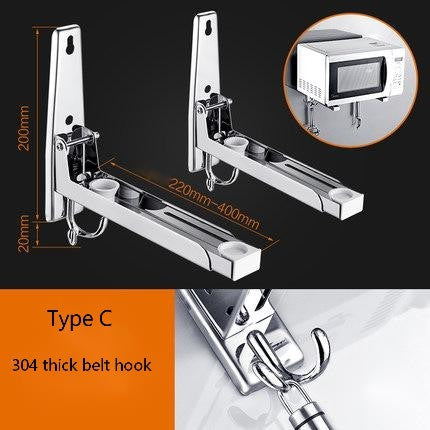 Microwave oven rack wall-mounted bracket